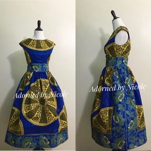 African Print Dress: Bust: 43-45 Waist: 34-35